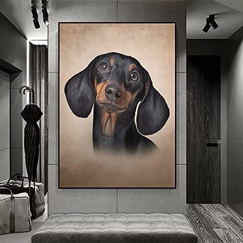 MROUBAO Tier Hund Dackel/Diamond Painting Set, 5D Diamant Painting Set Full Stickerei Groß Bilder/DIY Diamonds Malerei, 40x50cmRahmenlos von MROUBAO