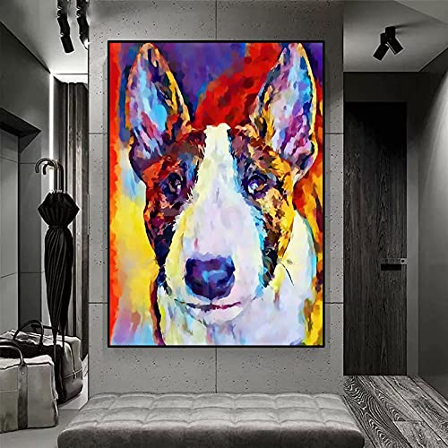 MROUBAO Tierhund Bullterrier—Diamant malerei Kits—DIY 5d Diamant Painting Bilder—Malen nach Zahlen Wohnzimmer Bilder für die Inneneinrichtung—40x50cmRahmenlos von MROUBAO