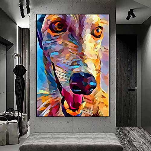 MROUBAO Tierischer Windhund—5D DIY Diamond Painting—DIY Vollbohrkristall Strass Stickerei—für Home Wanddekoration—40x50cmRahmenlos von MROUBAO