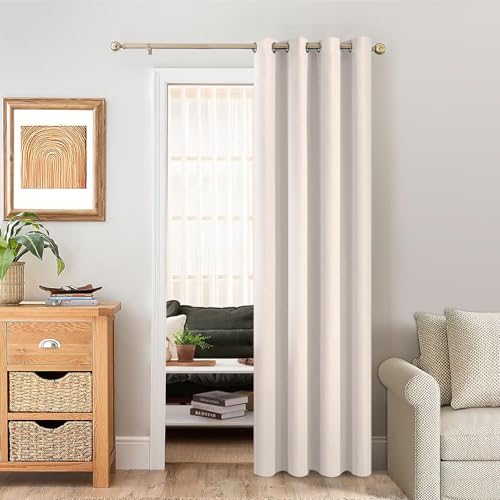 MRTREES Verdunkelungsvorhänge für Wohnzimmer, Thermovorhang, Ösen, Türvorhang, 1 Bahn, Beige, 132 x 214 cm von MRTREES