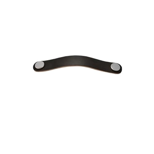 Lederhalter, Leder Küchenschrank Knöpfe und Griffe Schranktür ziehen Kleiderschrank Möbelgriff Türbeschläge Leder Schublade zieht(Black,96mm) von MRVAKDYDI