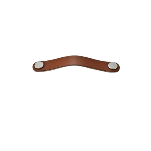 Lederhalter, Leder Küchenschrank Knöpfe und Griffe Schranktür ziehen Kleiderschrank Möbelgriff Türbeschläge Leder Schublade zieht(Brown,96mm) von MRVAKDYDI