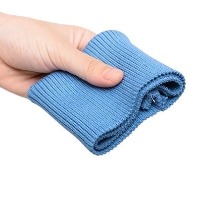 MRVAKDYDI Stretch-Rippstrick ， Dehnbarer Baumwolljersey-Bündchenstoff for Sweatshirtunterteile, 8x8cm, 1 Paar(Peacock Blue) von MRVAKDYDI