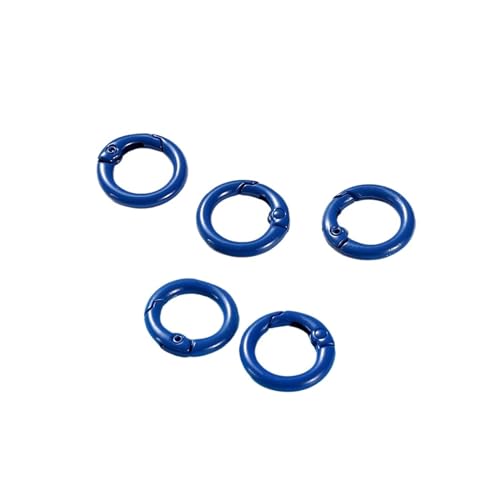 MRVAKDYDI elliptische Feder O-Ring, 5Pcs Metall O Ring Frühling Verschluss Zu Öffnende Runde Karabiner Schlüsselbund Clips Haken Hund Kette DIY Schmuck Schnalle Stecker(Blue,20mm x 5pcs) von MRVAKDYDI