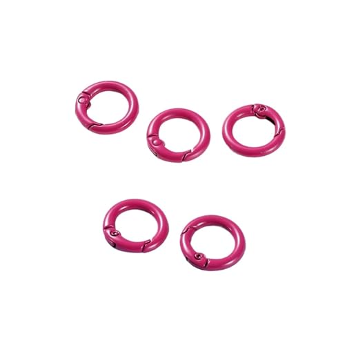 MRVAKDYDI elliptische Feder O-Ring, 5Pcs Metall O Ring Frühling Verschluss Zu Öffnende Runde Karabiner Schlüsselbund Clips Haken Hund Kette DIY Schmuck Schnalle Stecker(Rose Red,20mm x 5pcs) von MRVAKDYDI