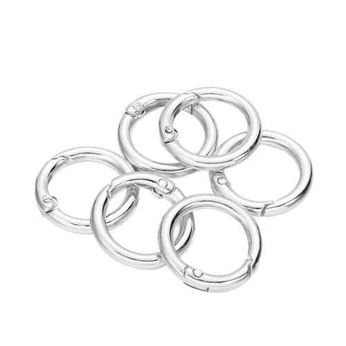 MRVAKDYDI elliptische Feder O-Ring, 5Pcs Metall O Ring Frühling Verschluss Zu Öffnende Runde Karabiner Schlüsselbund Clips Haken Hund Kette DIY Schmuck Schnalle Stecker(Sliver,20mm x 5pcs) von MRVAKDYDI