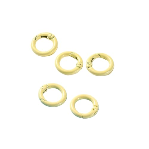 MRVAKDYDI elliptische Feder O-Ring, 5Pcs Metall O Ring Frühling Verschluss Zu Öffnende Runde Karabiner Schlüsselbund Clips Haken Hund Kette DIY Schmuck Schnalle Stecker(Yellow,20mm x 5pcs) von MRVAKDYDI