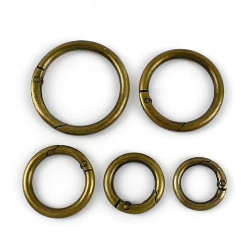 elliptische Feder O-Ring, 20 Stück Metall-Feder-O-Ring-Schnallen for Tasche, Handtasche, Gürtelband, Schnalle, Schlüsselanhänger, Schnappverschluss, Haken, DIY-Leder-Accessoires(Bronze,10mm) von MRVAKDYDI