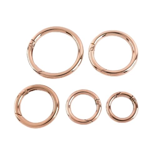 elliptische Feder O-Ring, 20 Stück Metall-Feder-O-Ring-Schnallen for Tasche, Handtasche, Gürtelband, Schnalle, Schlüsselanhänger, Schnappverschluss, Haken, DIY-Leder-Accessoires(Rosegold,16mm) von MRVAKDYDI