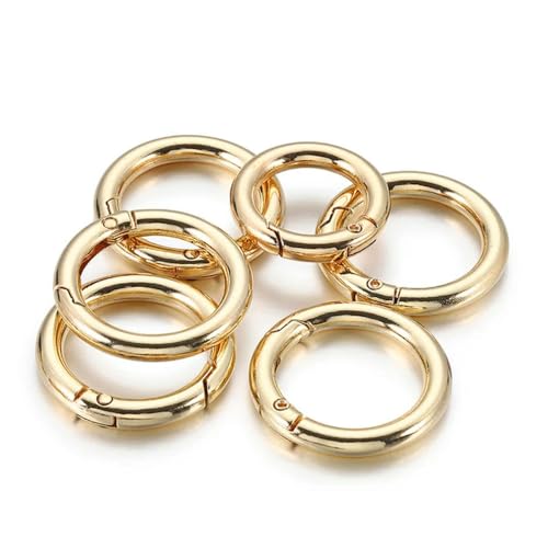 MSTZA 10pcs/5pcs 25/28/35mm Openable Metal Spring Clasp Ring Round Carabiner Keychain Clip Hook Buckle Bag Chain Connector for Jewelry Making DIY von MSTZA