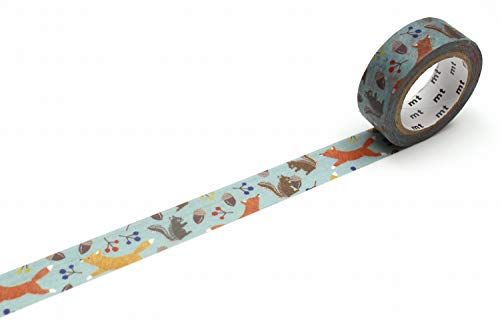 MT Ex "Embroidery Fox and Squirrel" Washi-Klebeband, 15 mm x 7 m, 1 Rolle von MT KAMOI