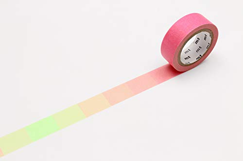 MT 1P Deco Serie Washi-Klebeband, fluoreszierendes Farbverlauf, Pink x Grün, 1 Rolle von MT