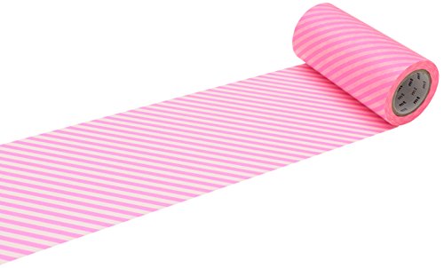 MT Casa Deco 100 mm"Stripe" Washi Tape Klebeband, Shocking Pink von MT