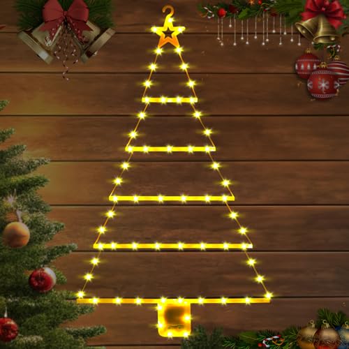 MTINRNI Weihnachtsbeleuchtung Außen Batterie Warmweiß,85cm Weihnachtsbaum Leiter Lichterkette,mit Fernbedienung,8 Modi,Weihnachts LED Leiter-Baum Licht für Innen,Fenster,Party,Hochzeit,Weihnachtsdeko von MTINRNI