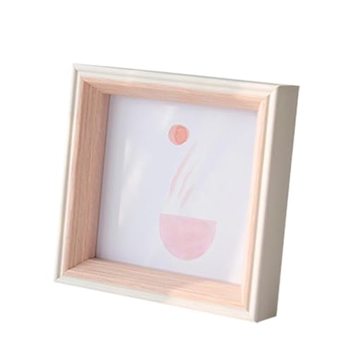 Bilderrahmen Zum BefüLlen Quadratischer Bilderrahmen aus Kunstharz, Fotohalter, 14 x 14, 16 x 16, 19 x 19 cm, Holz-Bilderrahmen for Aufhängen von Bildern an der Wand, Foto-Dekor(Cream Pink,14.2cm x 14 von MTKSFDC