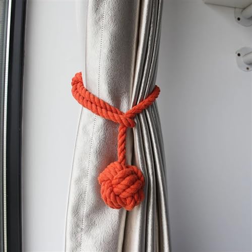 MTKSFDC Gardinen Raffhalter 1Pcs Kreative Vorhang Raffhalter Hause Dekorative Zimmer Zubehör Einfache Fenster Schnalle Seil Handgemachte Vorhang Halter Cilp Seil(Orange) von MTKSFDC