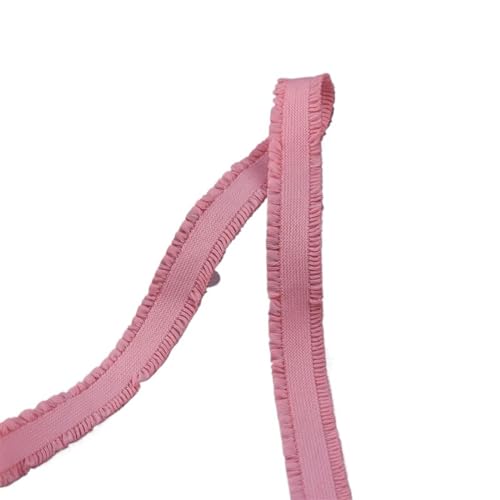 MTKSFDC Gummiband Nähen 13mm X5yards Band Flaches Nylon Elastisches Gummiband Unterwäsche Schultergurt Doppelschichtiger Rand Falten BH Gürtel DIY Spitze Nähen(Dark pink) von MTKSFDC