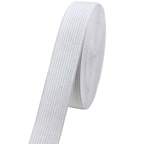 MTKSFDC Gummiband Nähen 2/5/10M 2CM Bunte Flache Gummibänder Hohe Elastische Latex Gestrickte Dicke Gummi Seil Band DIY Kleidungsstück Hosen Nähen Zubehör(White,2M_20MM) von MTKSFDC