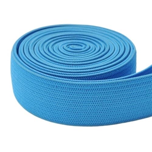 MTKSFDC Gummiband Nähen 5/2yard 20mm Flaches Gummiband for Nähen Schutzkleidung Zubehör Gummiband Elastische Schnur Seil(20mm Blue-1,5yard) von MTKSFDC