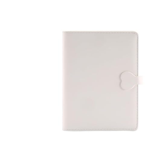 MTKSFDC Notizbuch Liniert A6 A5 6 Löcher Matte Haut Gefühl Lose-Blatt Notebook PU Fall Tagebuch Handbuch Buch Buch Abdeckung PU Abdeckung(White) von MTKSFDC