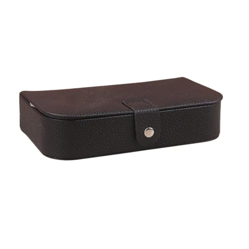 MTKSFDC SchmuckkäStchen Tragbare Schmuckschatulle, Schmuck-Organizer, Display, Reise-Schmucketui, Boxen mit Knopf, Leder, Aufbewahrung, Chenille, Juweliere(Black) von MTKSFDC