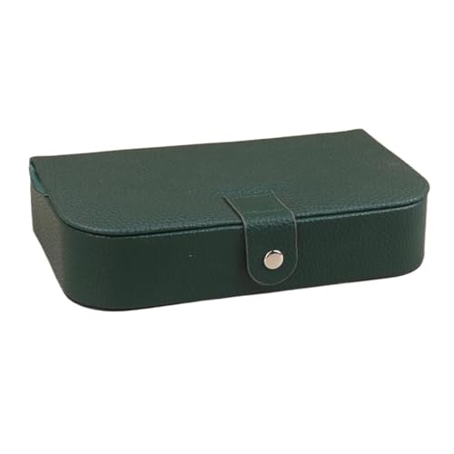 MTKSFDC SchmuckkäStchen Tragbare Schmuckschatulle, Schmuck-Organizer, Display, Reise-Schmucketui, Boxen mit Knopf, Leder, Aufbewahrung, Chenille, Juweliere(Green) von MTKSFDC