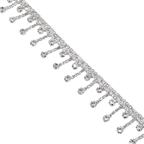 Strasssteine FüR Textilien 1yds Strass Trim Dekoration Kunststoff Kette DIY for Home Dekoration Kleidung Schuhe Zubehör(A) von MTKSFDC