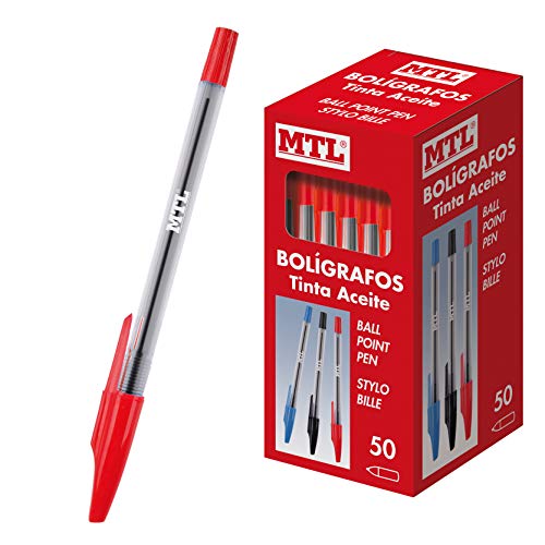 MTL Dohe Kugelschreiber mit Kapuze, 1 mm, Rot, 50 Stück (1 Stück) von MTL