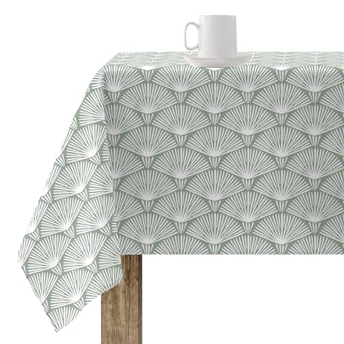 Belum Tischdecke XL, schmutzabweisend, 100% Baumwolle, harzbeschichtet, kein Wachstuch, Tischdecke mit Baumwolle, wasserdicht, schmutzabweisend, flüssigkeitsabweisend (Grün, 100 x 180) von BL BELUM