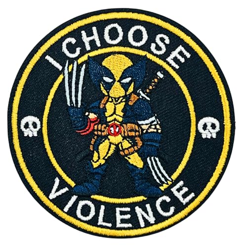 Lustiger taktischer Wolf-Patch, bestickter Aufnäher mit Aufschrift "I Choose Violence", niedlicher Meme-Aufnäher, für Rucksäcke, Hundegeschirr, Armee-Westen, Turnbeutel, Hüte, Helme von MUBAL