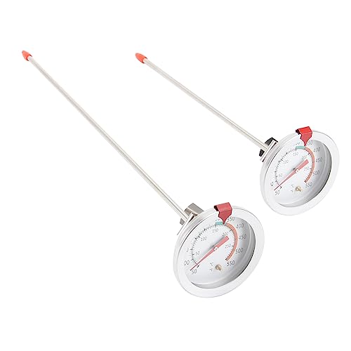 MUCKLILY 1 Satz Friteuse-thermometer Kitchen Thermometer Küche Thermometer Rost Radiergummi Fleischtemperaturanzeige Bratthermometer Praktisches Fieberthermometer Rostfreier Stahl Weiß 2st von MUCKLILY