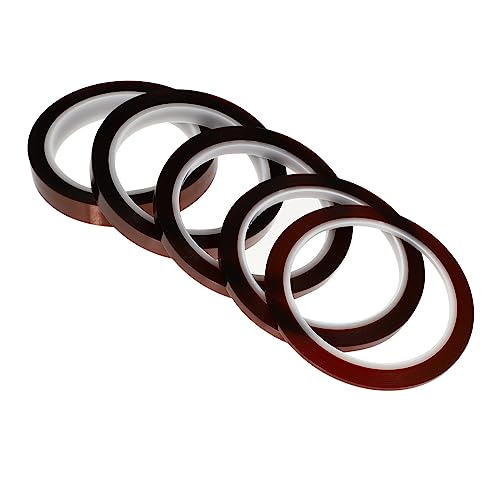 MUCKLILY 1 Satz Hochtemperaturbeständiges Klebeband Schild Neon Rohrwärmekabel Hitze Wärmeband Spender Auspuff Drahtband Lötband Pressmatte Thermal- Hochtemperaturbeständiger Brown 5 Rollen von MUCKLILY