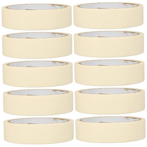 MUCKLILY 10 Rollen Nahtband papierklebeband DIY Klebeband Abdeckklebeband Malerkreppband Tape für Heimwerkerprojekte Farbband lackierbar Tapeten abnehmbar weißes Klebeband weißes Abdeckband von MUCKLILY