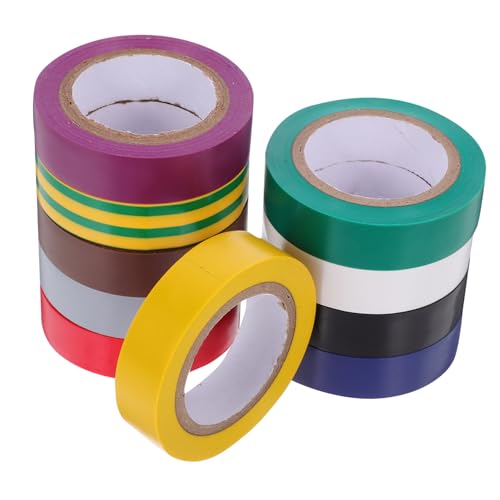 MUCKLILY 10 Rollen elektrisches Isolierband das Band weißes Klebeband Isolierband schwarz kabelbinder kabel binder kabelbaum klebeband Dichtungsband Isolierbänder Verdrahtungsband PVC von MUCKLILY