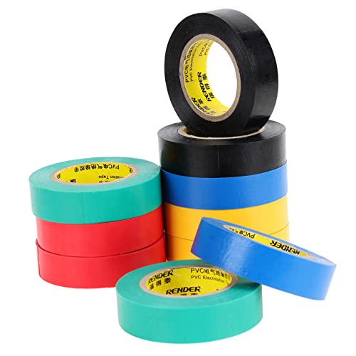 MUCKLILY 10st Isolierband Trans-tape Bandspender Wasserdichtes Band Leitung Auspuff Polizeiband Klebeband Schwarz Elektrisches Band Gaffers Tape Isolatoren Kabelabdeckung Draht Pvc Colorful von MUCKLILY