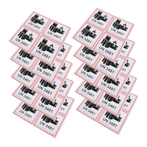 MUCKLILY 1set Batterieetikett Aufkleber Zur Batteriebeschriftung Warnaufkleber Für Die Batterie Für Den Batterietransport Black Kupferplattenaufkleber 200pcs von MUCKLILY