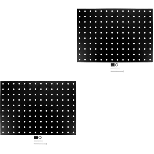 MUCKLILY 2st Lochblech Aus Metall Haken Anzeigen Quadratische Stirnbänder Steckbrett Wandgitter Bretter Pegboard Wandorganisator Anbindung Panel-wandhalterung Stecktafelhaken Eisen Black von MUCKLILY