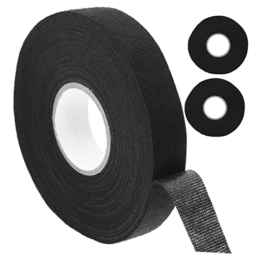 MUCKLILY 3 Rollen selbstklebendes Klebeband Automobil-Kabelbaum schwarzes Tittentape Stoff-Elektroband Himmel Drahtwickelband Planke strassband stoffbänder Filzband Stoffband Flanell Black von MUCKLILY