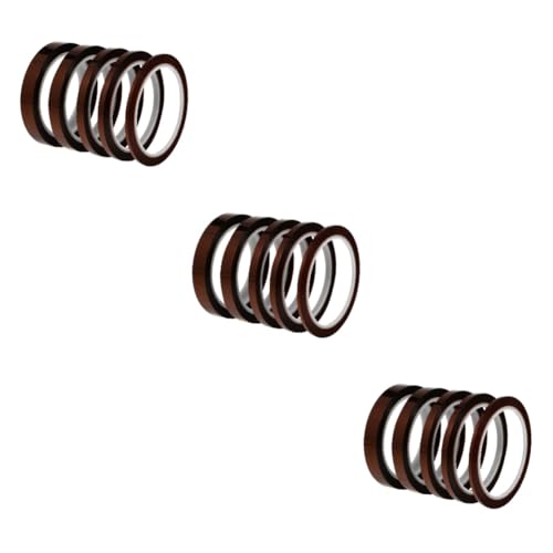 MUCKLILY 3 Sätze Hochtemperaturbeständiges Klebeband Lötband Neon Kabel Schild Volumen Roll Heizband Klebeband Zum Löten Wärmeübertragungsband Subsensitiver Silikonkleber Brown 5 Rollen * 3 von MUCKLILY