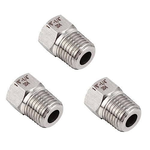 MUCKLILY 3St Interner und externer Drahtumwandlungskopf wasserschlauch adapter pfeifen zubehör Drahtcrimpwerkzeug Rohr Strahl Manometergewindeanschluss Adapter für Manometergewinde Silver von MUCKLILY