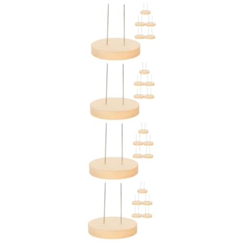 MUCKLILY 4 Sätze Lustiger Spaß Mit Holzsockel Mädchen Modellpuppen Mit Ständer Puppenhalter Häkelpuppen-display-basis Tragbares Schaugestell Für Puppen Puppenständer 6 Stück * 4 von MUCKLILY