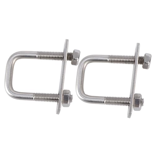 MUCKLILY 4 Stück schraubendämpfer aus edelstahl quadratische U-Bolzen strapazierfähige Gurtklemmen Schlauchschellen schlauchklemmen pipe clamp quadratische Klemme Schraube Dämpfer Silver von MUCKLILY