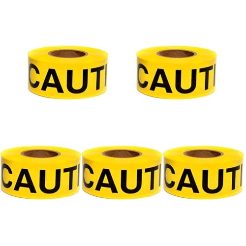 MUCKLILY 5 Rollen Sicherheitswarnband halloween dekoration halloween-dekoration safety geschenkband dangero Anti-Klebeband Neon Horror Halloween-Warnlinie Warnlinie Halloween Sport Yellow von MUCKLILY