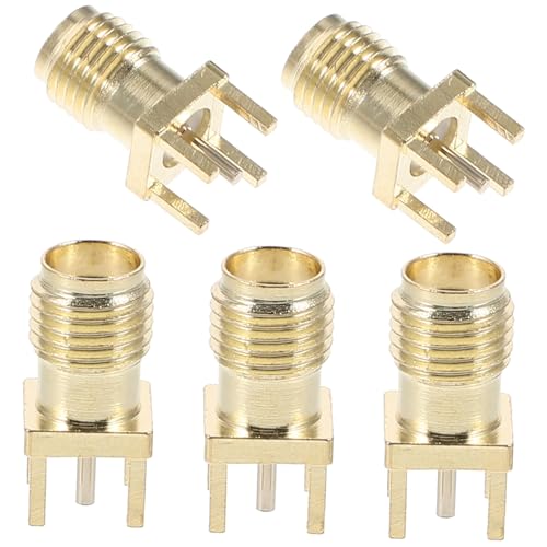 MUCKLILY 5 Stück SMA Stecker Gerade HF Koaxialadapter Weibliche Basisbuchse Für Antennenkabel Ideal Für Sat Kabelverbindungen Und WLAN Anwendungen Robust Und Zuverlässig von MUCKLILY