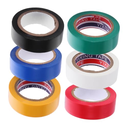 MUCKLILY 6 Rollen Isolierband Blaues Klebeband Blaues Isolierband Rotes Isolierband Vinyl Reparaturband Buntes Isolierband Farbiges Isolierband Farbiges Band Allgemeines Klebeband Pvc von MUCKLILY