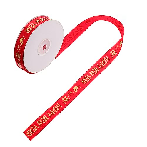 1Stk Gurtband aus Polyester Wickelband grünes Band weihnachtliches Polyesterband Weihnachtsschleife Ornamente Buntes Band seidenband ribbon Festivalband Geschenkverpackungsband rot MUELODSIC von MUELODSIC