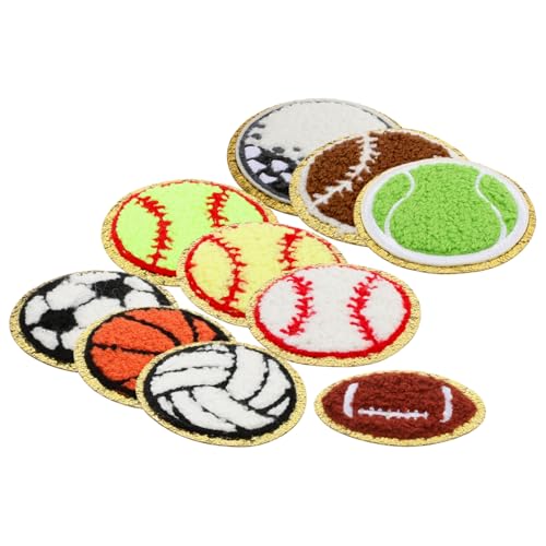 MUELODSIC 10 Stk Fußball-stickpatch Basketball-patch Patch-armband Aufkleber-abzeichen Patch-abzeichen Basketball-aufnäher Hutflecken Flicken Aufnähen Bausatz Straßenlaterne Hose Chenille von MUELODSIC