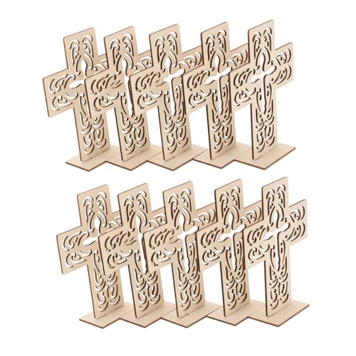 MUELODSIC 10St Kreuzverzierung Wandkreuze Cruces kleine Kreuze zum Basteln Holzkreuz Basteln Holzkreuz Handwerk hochzeitsdeko Kreuzhandwerk selber machen Kreuzdekor aus Holz hölzern von MUELODSIC