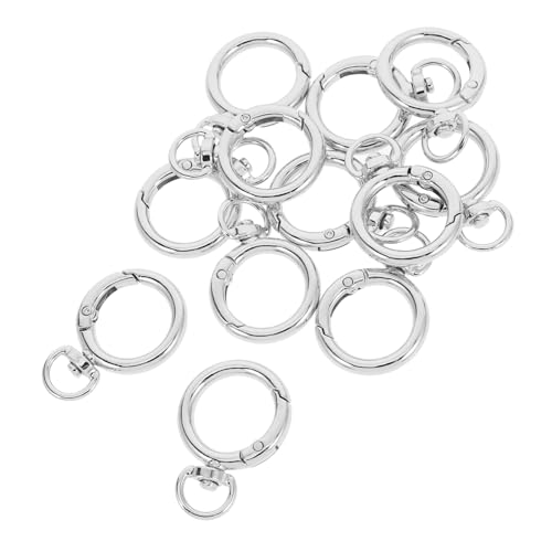 MUELODSIC 12 Stück 25 Mm Runde Karabinerhaken Aus Legierung, Karabinerhaken Mit Drehbaren O-ringen, Schnallen Für Taschen, Gürtel, Schlüsselanhänger, Geldbörsen, Diy-zubehör, Silber von MUELODSIC