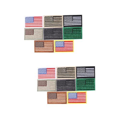 MUELODSIC 2 Sätze Aufnäher Mit Amerikanischer Flagge Uns Stickerei Cool Bestickt Amerikanische Flagge Patch Kleidung Reparatur Patch Aufkleber Kleidungsflicken Stoffzubehör 8 Stück * 2 von MUELODSIC